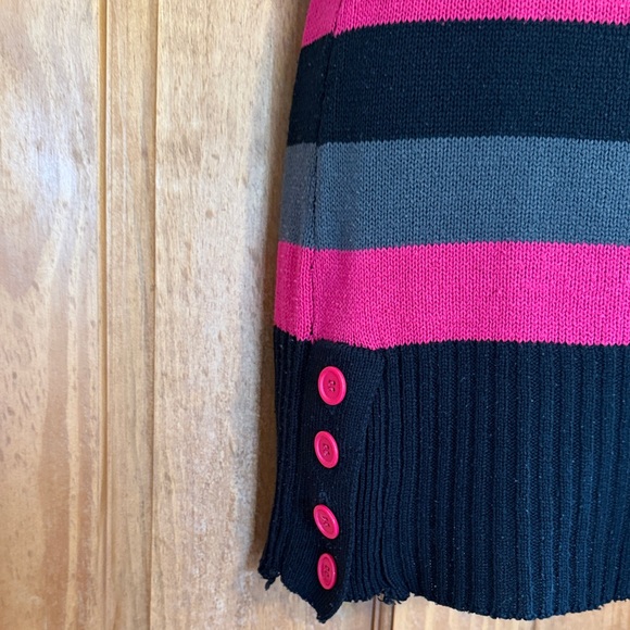 Lipstick Boutique Women’s Size L Vibrant Pink, Gray, Black Sweater Dress - Picture 5 of 12